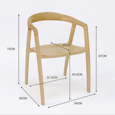 Chaise de salle à manger en bois massif avec finition nitrolacque et NUL design plié à raisonnable en bois de cendres