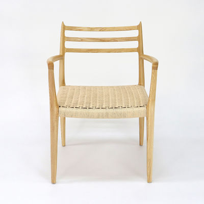 Meubles de bureaux Tissus à la main en bois massif à cordes Chaise à manger en nitrolac finition de style nordique