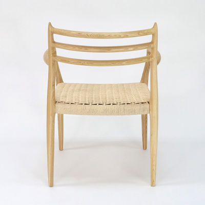 Meubles de bureaux Tissus à la main en bois massif à cordes Chaise à manger en nitrolac finition de style nordique