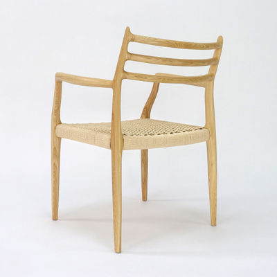 Meubles de bureaux Tissus à la main en bois massif à cordes Chaise à manger en nitrolac finition de style nordique