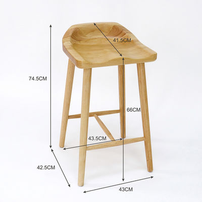 Chaise de barre en bois massif pour bar et meubles de maison en style nordique