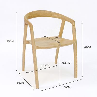 Restaurant de style nordique moderne Design de fauteuil en bois Chaises à manger en bois massif avec meubles et emballage du courrier
