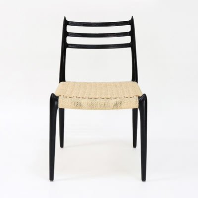 Chaise de salle à manger en bois à corde tissée à la main en bois massif naturel pour meubles