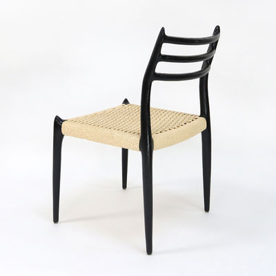 Chaise de salle à manger en bois à corde tissée à la main en bois massif naturel pour meubles