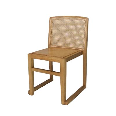 Chaise en wicker empilable avec dos en rotin et siège en bois massif pour mariage Meubles de salle à manger de café extérieur