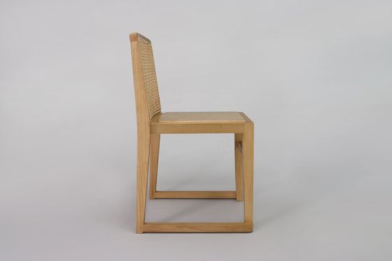 Chaise en wicker empilable avec dos en rotin et siège en bois massif pour mariage Meubles de salle à manger de café extérieur