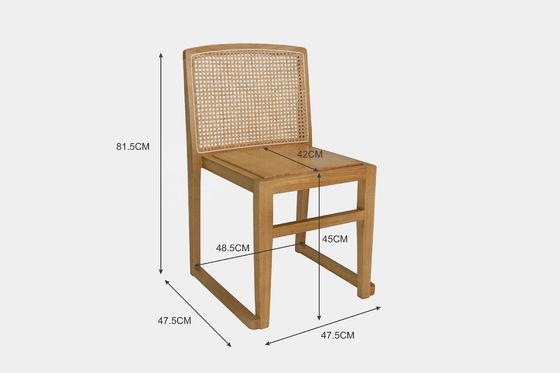 Chaise en wicker empilable avec dos en rotin et siège en bois massif pour mariage Meubles de salle à manger de café extérieur