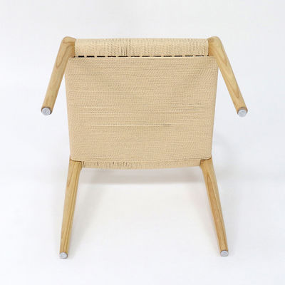Chaise à manger en corde tissée à la main pour la construction de restaurants en bois massif et en cendres/en caoutchouc