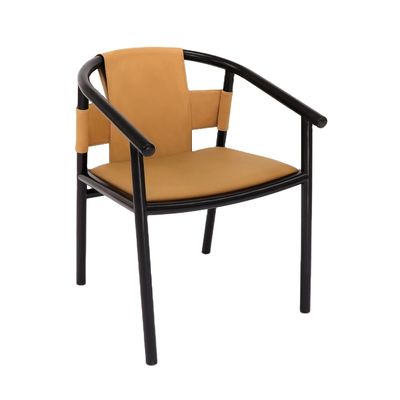 Vintage Luxe Artistique personnalisé en cuir PU Tapisseries en bois massif Chaise à manger en bois massif pour restaurant spécifique