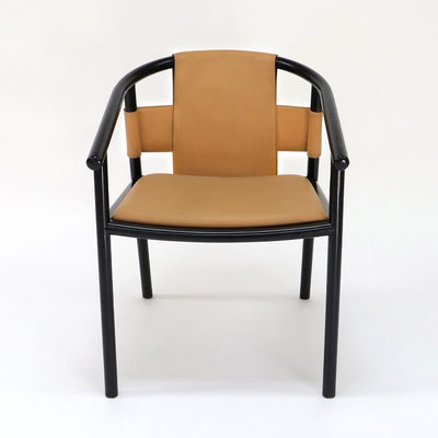 Vintage Luxe Artistique personnalisé en cuir PU Tapisseries en bois massif Chaise à manger en bois massif pour restaurant spécifique