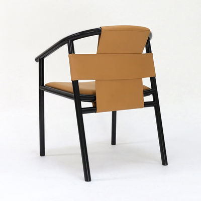 Vintage Luxe Artistique personnalisé en cuir PU Tapisseries en bois massif Chaise à manger en bois massif pour restaurant spécifique