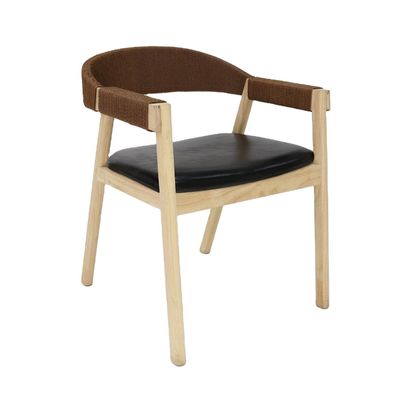 Facilities de loisirs Chaise à manger en bois massif pour restaurant Cordon tissé à la main Généralité Simplicité Meubles pour la maison