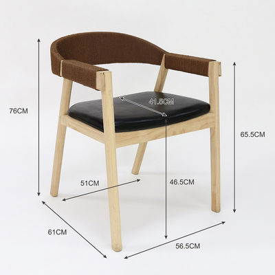 Facilities de loisirs Chaise à manger en bois massif pour restaurant Cordon tissé à la main Généralité Simplicité Meubles pour la maison
