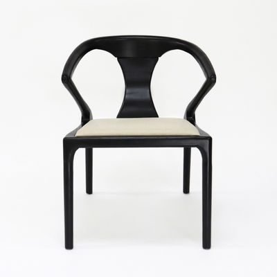 Meubles de restaurant Tissu chaise de salle à manger en bois rembourrée avec design vintage