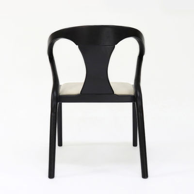 Meubles de restaurant Tissu chaise de salle à manger en bois rembourrée avec design vintage