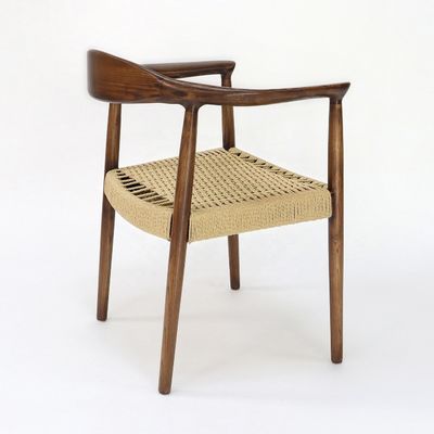 Chaise à bras Kennedy personnalisée, style nordique moderne, président en bois massif, chaise à manger pour restaurant et café