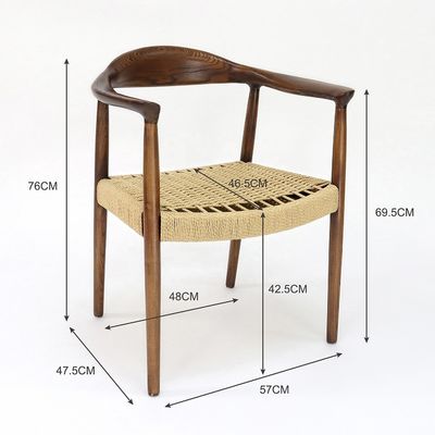 Chaise à bras Kennedy personnalisée, style nordique moderne, président en bois massif, chaise à manger pour restaurant et café