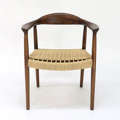 Chaise de salle à manger en bois massif pour restaurant Cendre de cordon tissée à la main/cadre en bois de caoutchouc Simplicité Meubles pour la maison