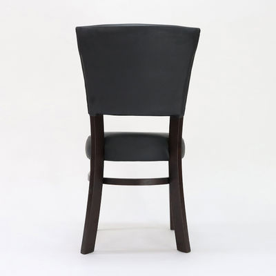 Restaurant Chaise de salle à manger en bois avec tapis en cuir PU et couverture noyer/naturel/noir