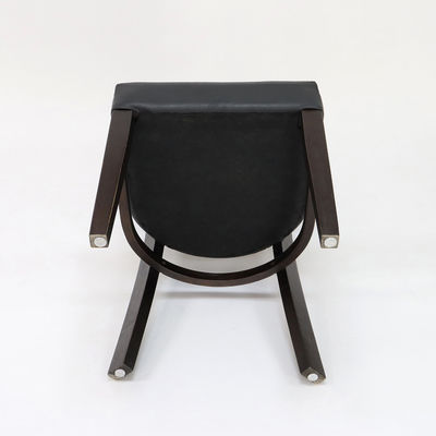 Restaurant Chaise de salle à manger en bois avec tapis en cuir PU et couverture noyer/naturel/noir