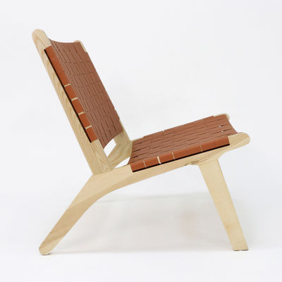 Moderne design Nordique Luxe Chaise de salon en cuir PU en bois massif Canapé de loisirs Chaise pour salon Conception sur mesure