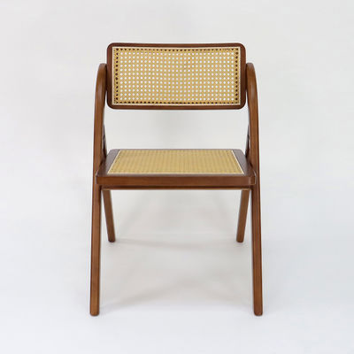 Chaise de salle à manger en bois pliable en rotin pour restaurant de style classique