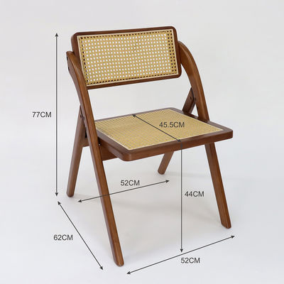 Chaise de salle à manger en bois pliable en rotin pour restaurant de style classique