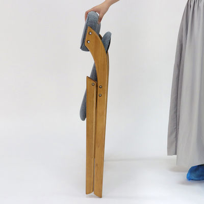 Chaise à manger en bois de style vintage personnalisée avec design pliable et couverture en tissu