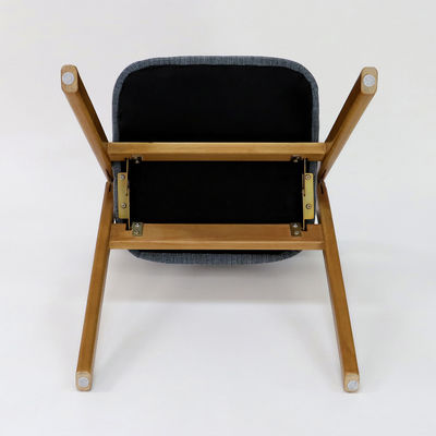 Chaise à manger en bois de style vintage personnalisée avec design pliable et couverture en tissu