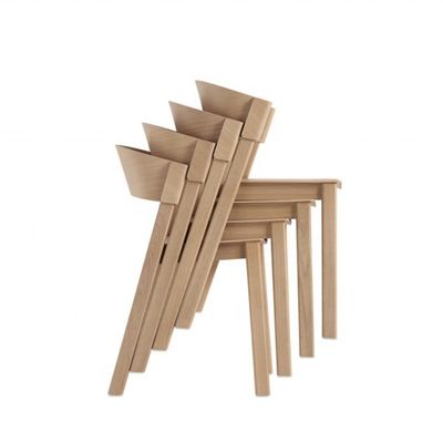 Service OEM accepté Salle à manger nordique moderne Chaise antique courbée en bois massif empilable entièrement assemblée avec et OEM