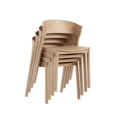 Service OEM accepté Salle à manger nordique moderne Chaise antique courbée en bois massif empilable entièrement assemblée avec et OEM