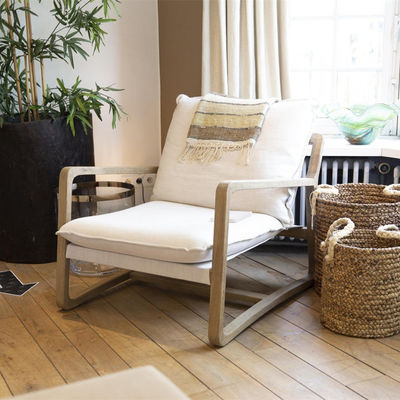 Sofa en bois massif Nordic Lounge Leisure KD Disassemblage Chaise pour salon avec modèle de conception de cadre en bois naturel