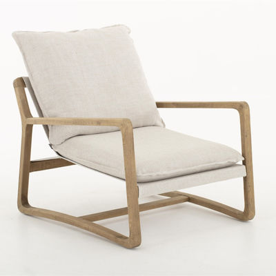 Sofa en bois massif Nordic Lounge Leisure KD Disassemblage Chaise pour salon avec modèle de conception de cadre en bois naturel