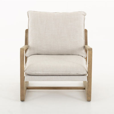 Sofa en bois massif Nordic Lounge Leisure KD Disassemblage Chaise pour salon avec modèle de conception de cadre en bois naturel