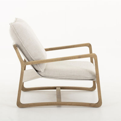 Sofa en bois massif Nordic Lounge Leisure KD Disassemblage Chaise pour salon avec modèle de conception de cadre en bois naturel