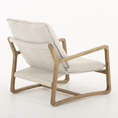 Sofa en bois massif Nordic Lounge Leisure KD Disassemblage Chaise pour salon avec modèle de conception de cadre en bois naturel