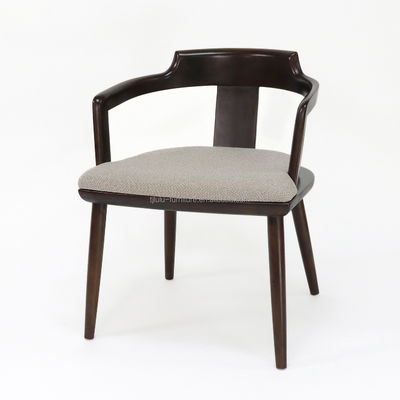 Chaise de salle à manger en bois de style classique Tapisserie en tissu sur mesure pour les meubles de restaurant