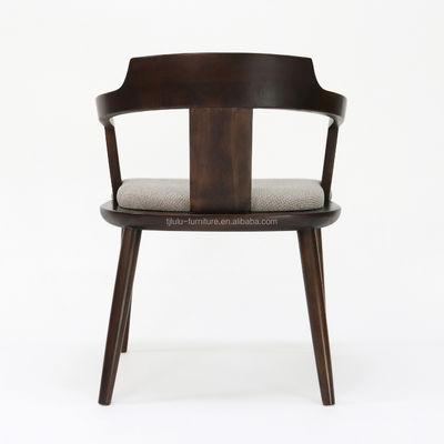 Chaise de salle à manger en bois de style classique Tapisserie en tissu sur mesure pour les meubles de restaurant