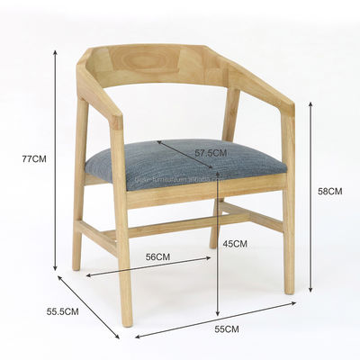 Chaise de salle à manger en bois moderne personnalisée pour le restaurant Hôtel Couverture en tissu Noix/Naturel/Noir