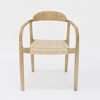 Chaise de salle à manger spécifique en bois massif tissé naturel moderne pour restaurant