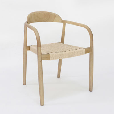 Chaise de salle à manger spécifique en bois massif tissé naturel moderne pour restaurant