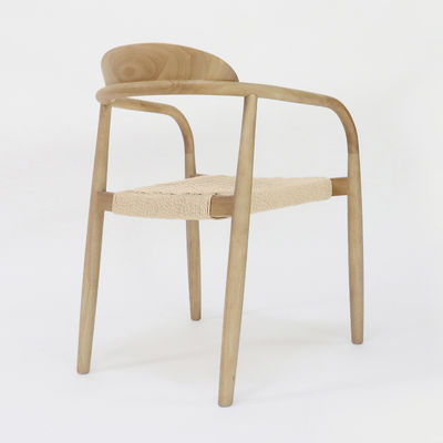 Chaise de salle à manger spécifique en bois massif tissé naturel moderne pour restaurant