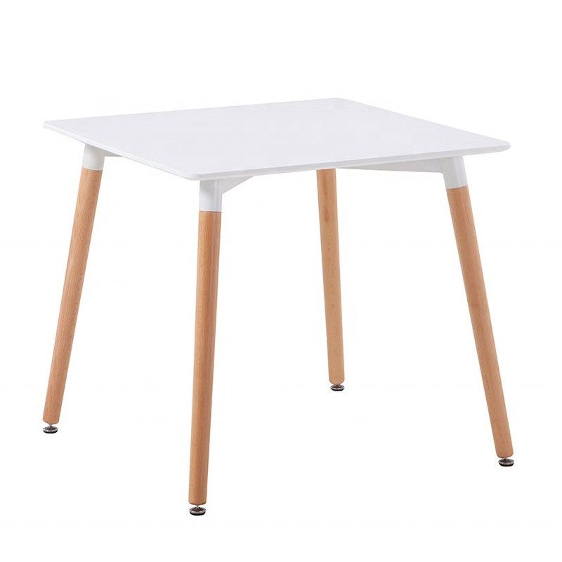Pas de garantie pliée personnalisée table à manger pratique professionnelle carrée avec une jambe en bois massif Table à café