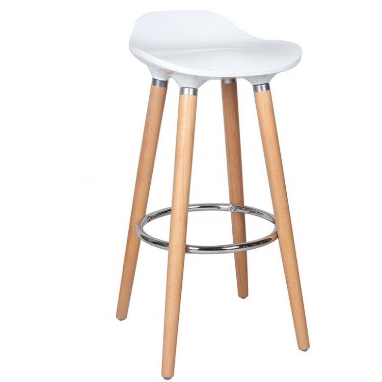 Meubles de bar Pieds en bois massif ABS Chaise de bar en plastique pour meubles à tabourets modernes