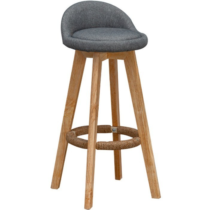 Meubles commerciaux Tabouret à bar haute moderne avec cadre en bois massif et siège en tissu