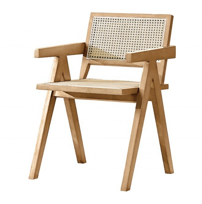 Service OEM accepté Chaise en rotin en bois massif de conception moderne