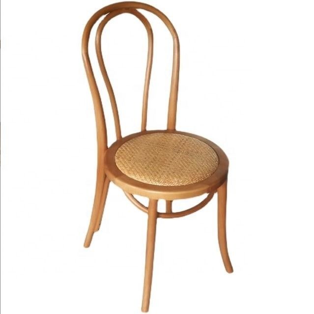 Assise en rotin, dossier courbé en bois massif, chaise à manger en noir/blanc/noir/noir clair pour les meubles de maison