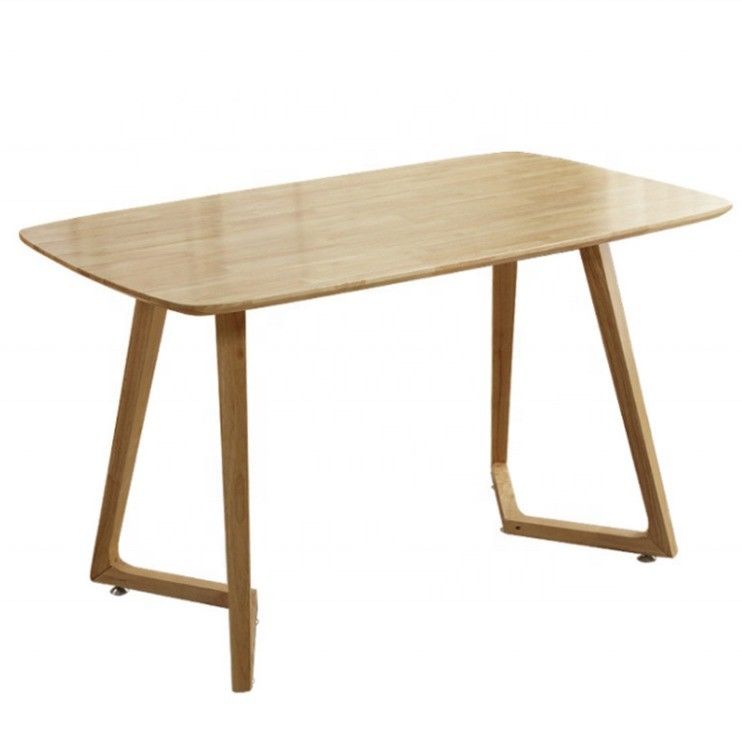 Table à manger en bois massif de style nordique pour les meubles domestiques à l'hôpital en forme rectangulaire