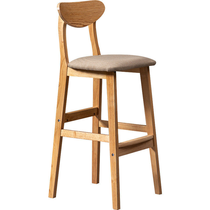 Tabouret de bar en bois massif rembourrée dans un style vintage pour pub café W38*D44*H101 cm