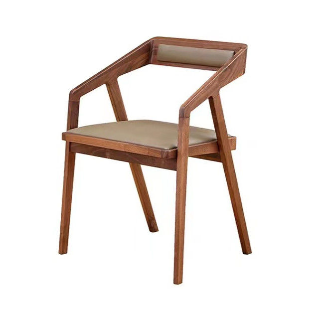 Chaise de bras en bois Restaurant Couleur noyer Dining Chaise en bois massif spécifique pour les meubles de salle à manger